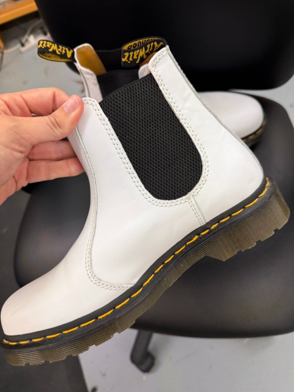 Dr. Martens White Leather Chelsea Boots